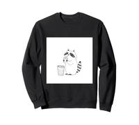 Raccoon Trash Panda Eating Donut Sketch Art Sweatshirt