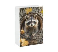 Raccoon Tree Hole Cigarette Case Hard Plastic Flip-Top Slim Pocket-Size Cigarette Holder for 18-20 King Size Cigarettes Crush-Proof Cig Case Reusable Smoking Accessories for Men Women
