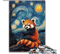Raccoon Under The Night Sky Jigsaw Puzzles for Teenagers 1000 Piece, Help The Brain Exercise Addictive Toys to Cultivate Patience Perfect Decoration (size 50x75cm)