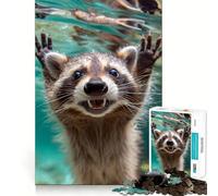 Raccoon Underwater Hard Jigsaw Puzzle for Adults 1000 Pieces Mind Challenge Toy Gentle Leisure Precise Cut Memorable Gift (50x75cm)
