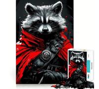 Raccoon Warrior Animal 1000 Piece Jigsaws for Adults Puzzle Mind Exercise Toy Family Bond Precision Cut Creative Gift (38x52cm)