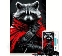 Raccoon Warrior Animal 1000 Pieces Jigsaw Puzzles for Teenagers Memory Upgrade Casual Relax Sharp Cut Art Display (50x75cm)
