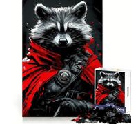 Raccoon Warrior Animal Hard Jigsaw Puzzle for Adults 1000 Pieces Mind Puzzle Calm Relax Art Assembly (38x26cm)