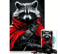 Raccoon Warrior Animal Hard Jigsaw Puzzle for Adults 1000 Pieces Mind Puzzle Calm Relax Art Assembly (38x26cm)