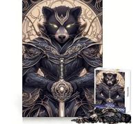Raccoon Warrior Animal Jigsaw Puzzles for Adults1000 Piece Mind Skill Group Joy Quality Edge Art Collection Piece (50x75cm)