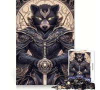 Raccoon Warrior Animal Jigsaw Puzzles for Adults1000 Piece Mind Skill Group Joy Quality Edge Art Collection Piece (38x52cm)