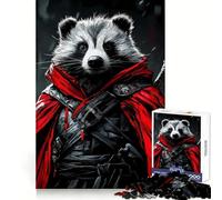 Raccoon Warrior Badger Wild Animal Jigsaw Puzzles for Adults1000 Pieces Smart Game Quiet Calm Pattern Assembly Amazing Present (38x26cm)