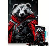 Raccoon Warrior Badger Wild Animal Jigsaw Puzzles for Adults1000 Pieces Smart Game Quiet Calm Pattern Assembly Amazing Present (38x26cm)