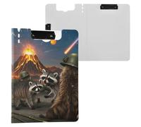Raccoon Wars Clipboard a4 Clip Board Foldover Document Folder Files for Paperwork with Clips Lightweight Plastic