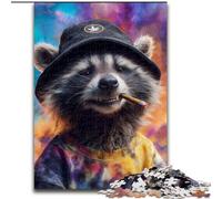 Raccoon Wearing A Hat 1000 Pieces Jigsaw Puzzle for Adults& Teens, Decompressing Intellectual Educational Toy Educational Game for Birthday, Chrismas (26x38cm)