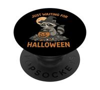 Raccoon Witch Hat Pumpkin Halloween Trick or Treat PopSockets Adhesive PopGrip