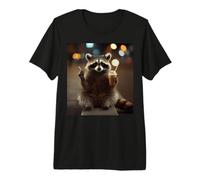 Raccoon with an Iced Coffee & A Cigarette Funny Stressed Out Premium T-Shirt