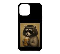 Raccoon With Bob Haircut Drinking Iced Coffee Trash Panda Case for iPhone 12 Pro Max