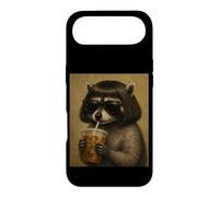 Raccoon With Bob Haircut Drinking Iced Coffee Trash Panda Case for iPhone Air