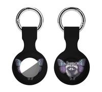 Raccoon with Butterfly Wings Compatible with Airtag Locator Silicone Protective Case with Keychain 1PCS