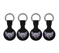 Raccoon with Butterfly Wings Compatible with Airtag Locator Silicone Protective Case with Keychain 4PCS