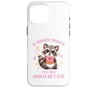 Raccoon with donut making snack day better Case for iPhone 16 Pro Max