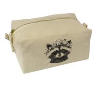 'Raccoon with Floral Crown' Canvas Wash Bag/Makeup Case (CS00043449)