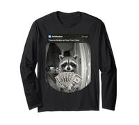 Raccoon with Money Motion Front Door Long Sleeve T-Shirt