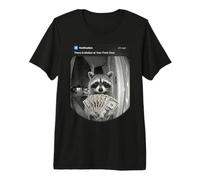 Raccoon with Money Motion Front Door Premium T-Shirt