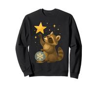 Raccoon with Star and Snowglobe Christmas Design Sweatshirt