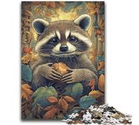 Raccoons in Autumn 1000 Piece Jigsaw Puzzles for Teenagers Gifts,family Fun Games Is Ideal As A Gift for The Whole Family (38x52cm)