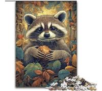 Raccoons in Autumn Jigsaw Puzzles for Adults 1000 Pieces, Challenging Difficult Deal As Gifts for The Whole Family (50x75cm)