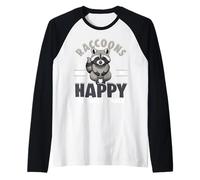 Raccoons Make Me Happy You Not So Much Funny Saying Raglan Baseball Tee