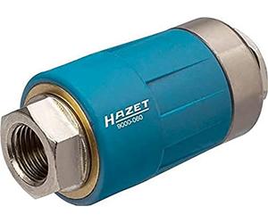 Raccordo di sicurezza HAZET 9000-060, Raccordo rapido sicuro per aria compressa, filettatura femmina 12,91 mm (1/4 di pollice), per tutti i nippli di connessione dell'aria, 0-20 bar