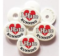 Race Bib Clips X 4 - HATE RUNNING, Snap-Lock for Securing Running and Cycling Numbers. Made with Recycled Plastic (EventClipsThe Original Est 2012) Far better than Magnets.
