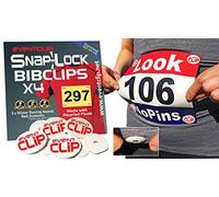 Race Bib Clips x 4 Snap-Lock for Securing Running and Cycling Numbers. Made with Recycled Plastic. EventClips (The Original Est 2012) Far better than Magnets.