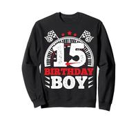 Race Car 15 Birthday Boy Racing Car Driver 15th Birthday Kid Sweatshirt