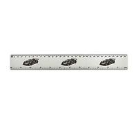 'Race Car' 30cm (12 Inch) White Plastic Ruler (RL00037580)