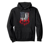 Race Car American Flag Pullover Hoodie