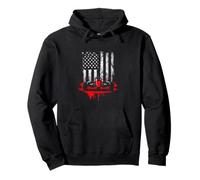 Race Car American Flag Pullover Hoodie