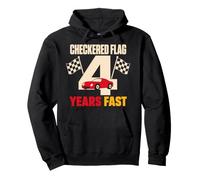 Race Car Birthday 4th Birthday Racing Into Four Gift Pullover Hoodie