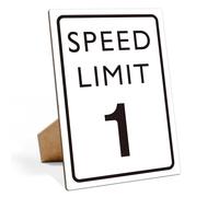 Race Car Birthday Decor, Speed Limit Sign, Fast One, Race Car Birthday Party Decorations, 8×11 Wooden Play Sign with Stand, Let's Go Racing Party Supplies for Boy Race Fans - LP062