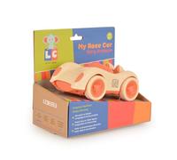 Race Car for Kids | Safe, BPA-Free, Fun Plastic Toy Cars for Little Kid | Toddler Toys | Develops Motor Skills, Hand-Eye Coordination | Indoor & Outdoor Play | Boy, Girl, Baby Gift (Beige)
