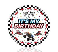 Race Car It’s My Birthday Pin, 5.8cm/2.3in Car Theme Checkered Happy Birthday Badge Button for Boys Girls Kids Themed Party Favors & Decor