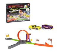 Race Car Launcher Track Set - Car Racing Adventure Toy With Loop Jump 90° Drift Launcher And 2 Cars - Speed Track Toys For Boys Age 6+ Birthday Gifts