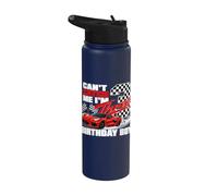 Race Car Racing 3rd Birthday Can’t Catch Me I'm 3 Bday Boy Stainless Steel Insulated Water Bottle