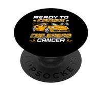 Race Car Ready To Crush Childhood Cancer Boys Kids PopSockets Adhesive PopGrip