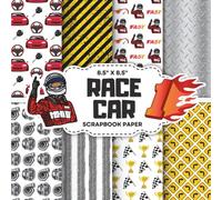 Race Car Scrapbook Paper Collection: Decorative Double-Sided Sports Craft Papers for Junk Journals, Wrapping, Card Making & Mixed Media Projects