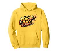 Race Day: Speedy Car Excitement for Racing Enthusiasts Pullover Hoodie, Adult Unisex, Lemon, S