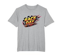 Race Day: Speedy Car Excitement for Racing Enthusiasts T-Shirt, Men's Big and Tall, Heather Grey, 4X Tall