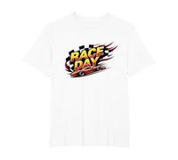 Race Day: Speedy Car Excitement for Racing Enthusiasts T-Shirt, Men's Big and Tall, White, 6X Tall