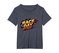 Race Day: Speedy Car Excitement for Racing Enthusiasts T-Shirt, Women's Plus, Heather Blue, 5X