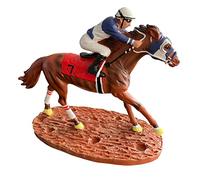 Race Horse Figurine Statue Decor Thoroughbred with Jockey Horse Racing Memorabilia