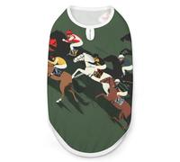 Race Horse Horserace Dog And Cat Clothes Pet Summer Sleeveless T Shirt Basic Vest 2XL