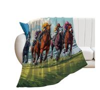Race Horse Racing Flannel Throw Blankets Soft Warm Couch Blanket for Bed Chairs 30"*40"（76 * 100cm）